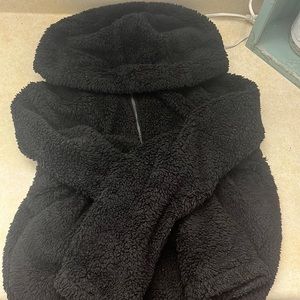 Cute, fuzzy, black, zip up